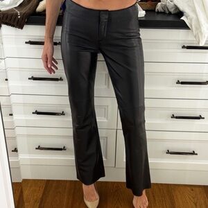 vintage bebe Black 100% Leather Flare Pants